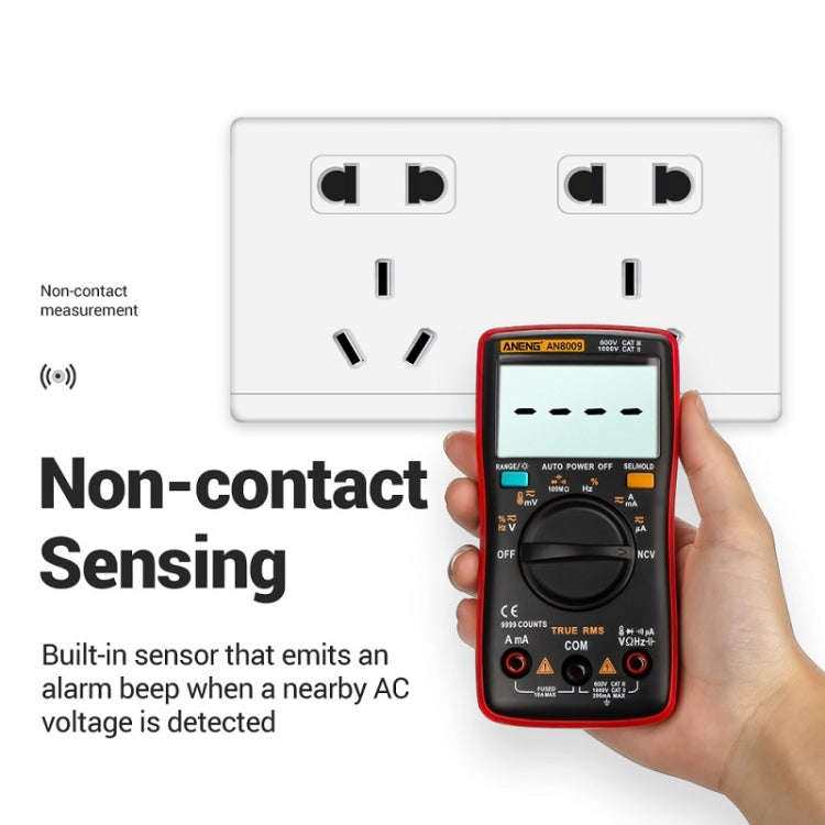 ANENG AN8009 NVC Digital Display Multimeter, Specification: Standard with Cable(Orange)
