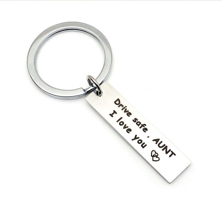 10 PCS C1010 Drive Safe Stainless Steel Tag Keychain 10x40mm(Aunt)