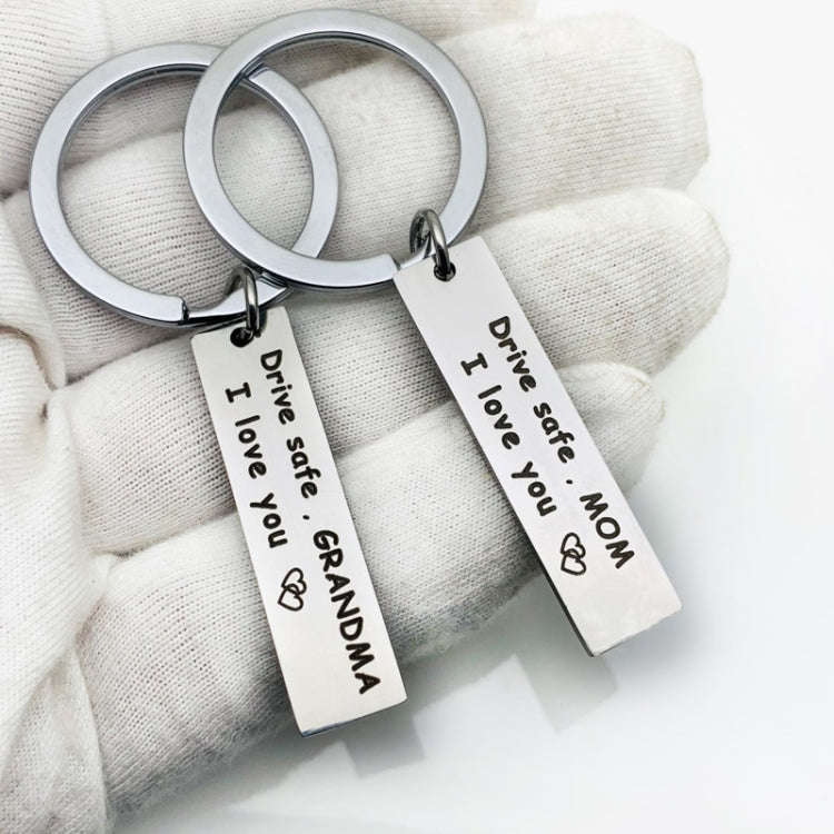 10 PCS C1010 Drive Safe Stainless Steel Tag Keychain 10x40mm(Aunt)