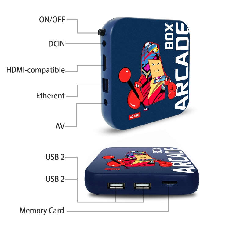 Arcade Box 256G Wired Video Game Machine Box 4K HD Display For PS1/PSP/N64/DC, UK Plug