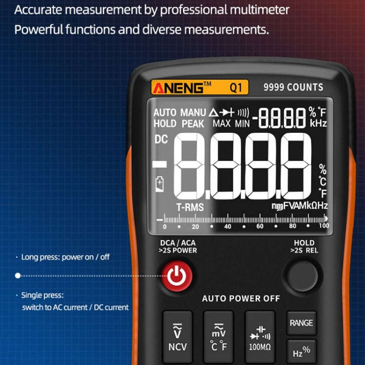 ANENG AN-Q1 Automatic High-Precision Intelligent Digital Multimeter, Specification: Standard(Red)
