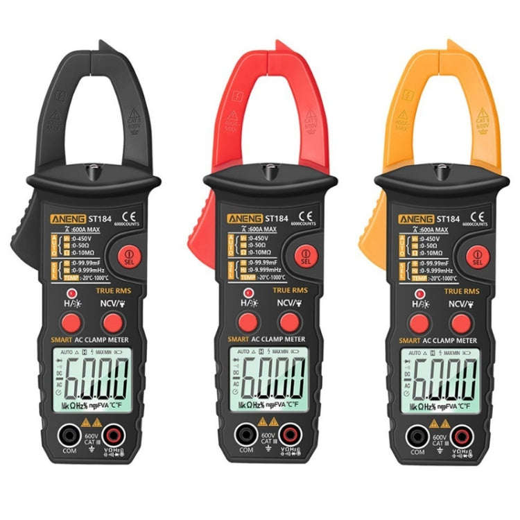 ANENG ST184 Automatically Identify Clamp-On Smart Digital Multimeter(Red)