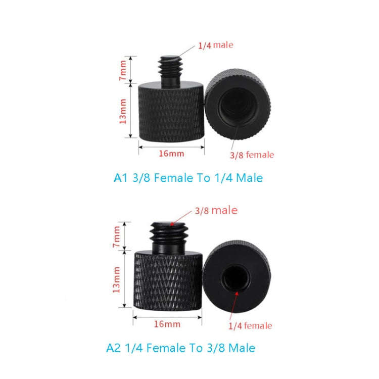 10 PCS Screw Adapter 1/4 Female to 3/8 Male Screw (Blue)