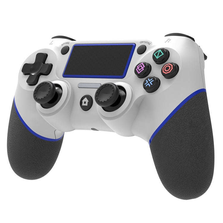 Wireless Bluetooth Rubberized Gamepad For PS4(White Green)
