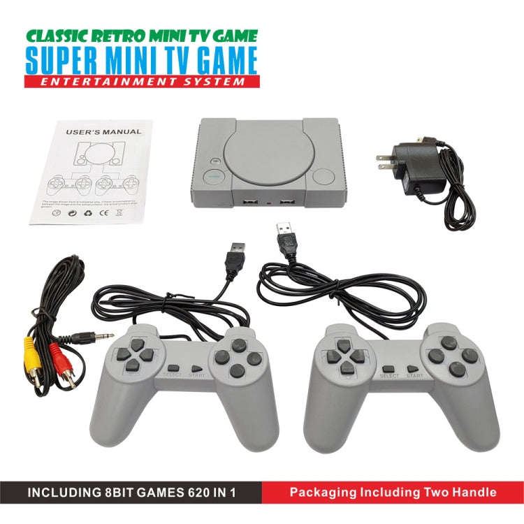 8-Bit Mini Double Players TV Game Console Built-in 620 Games(EU Plug)