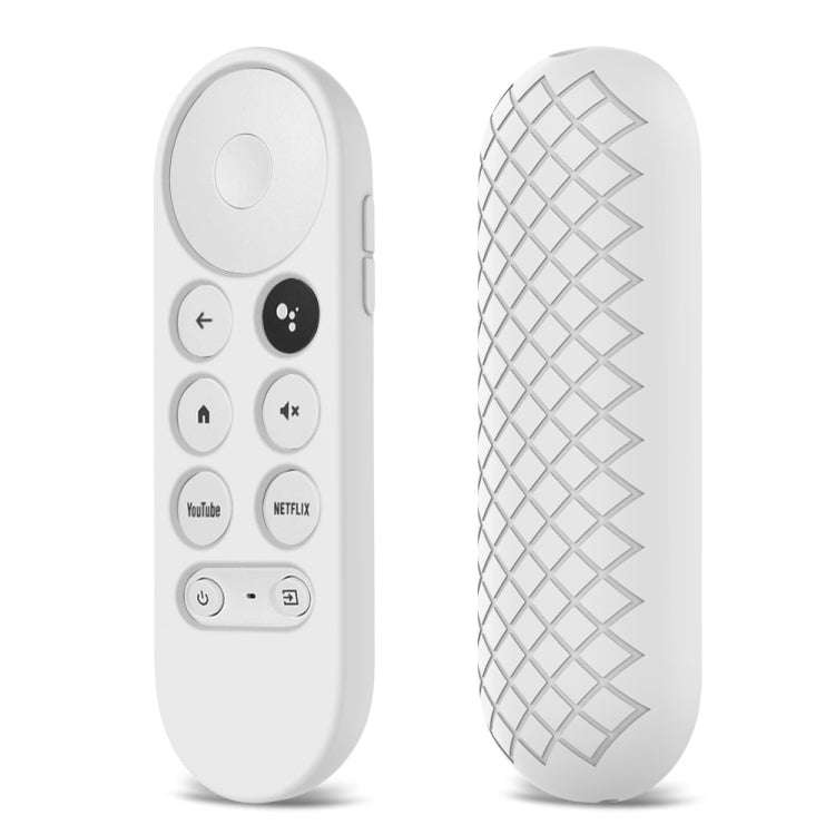2 PCS Silicone Protective Shell for Google Chromecast 2020 Remote Control(White)