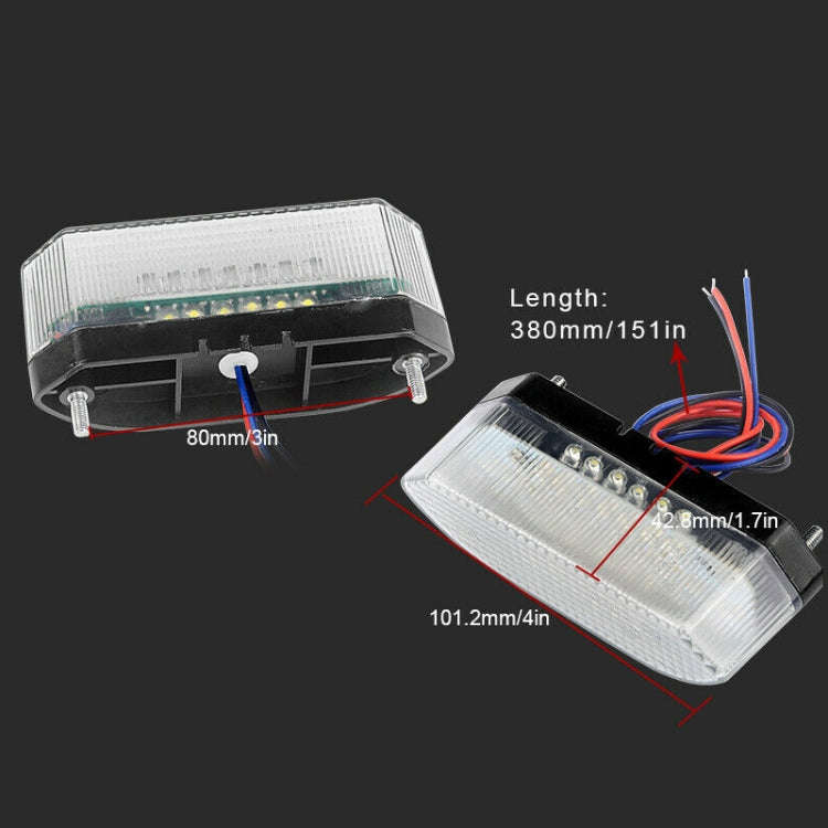 MK-285 Motorcycle LED Taillight Plate Light(Without Stand Black Cover)