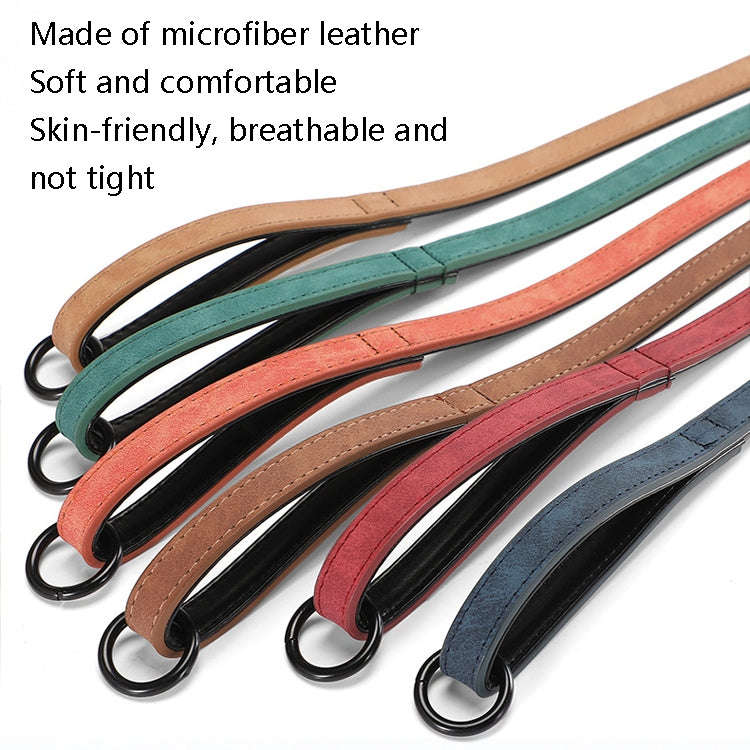 JINMAOHOU Dogs Double-Layer Leather Collar, Specification: L 59x3.2cm(Khaki)