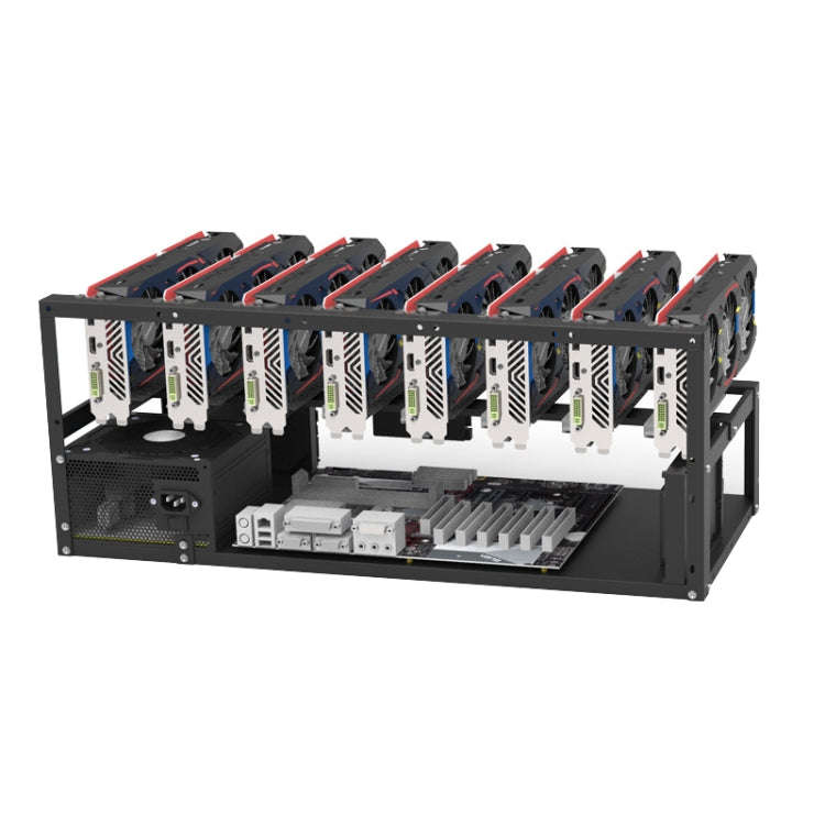 GR-8K605 Open Chassis 6 Card 8 Card Fixed Bracket(Black)