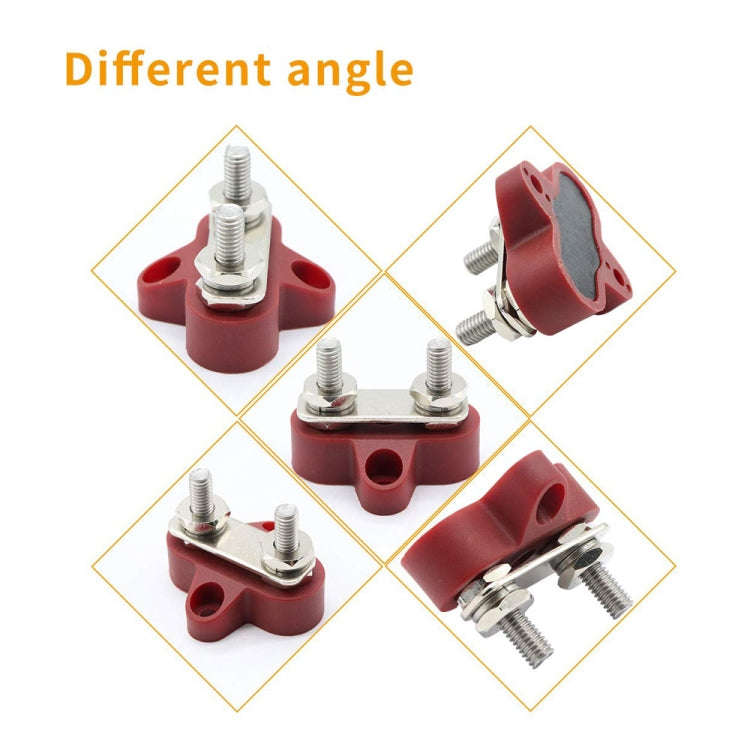 Double Terminal Block Spiral Fixed Wire Connector, Color: M6 Black