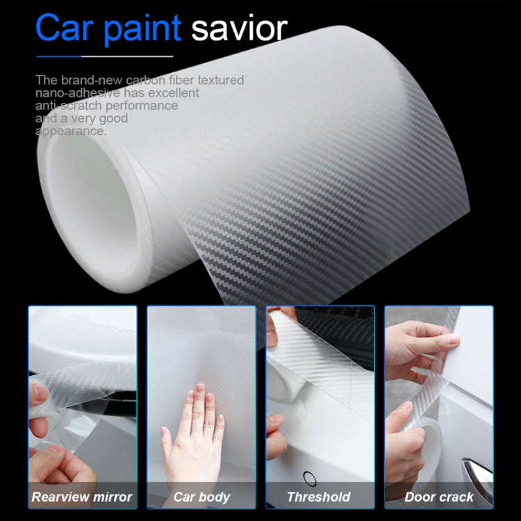 15cm x 10m Car Carbon Fiber Bumper Anti-Collision Strip