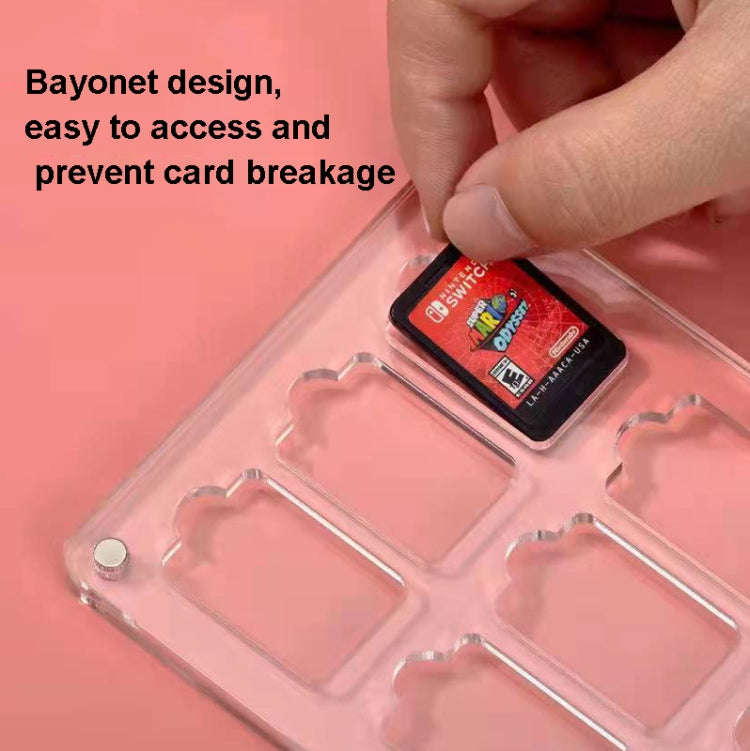 9 Grid Transparent Crystal Magnetic Game Card Storage Box For Switch