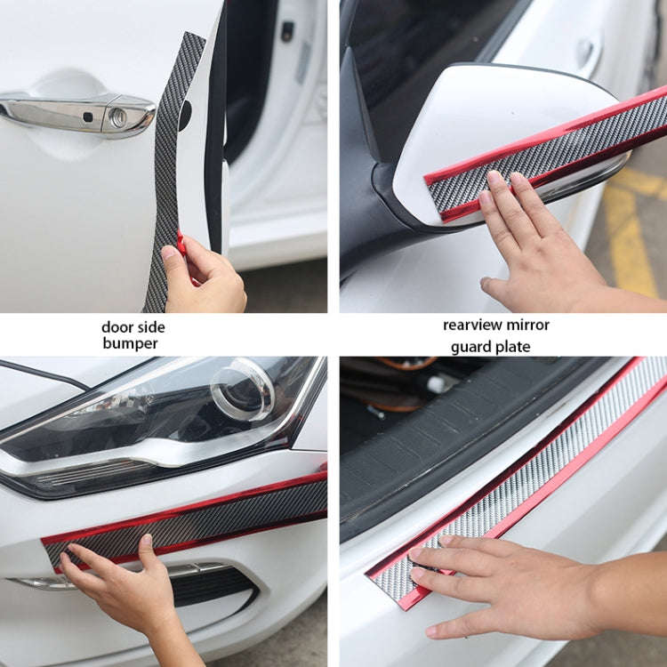 1m Car Bumper Anti-Collision Strip, Color: Carbon Fiber Black 7cm