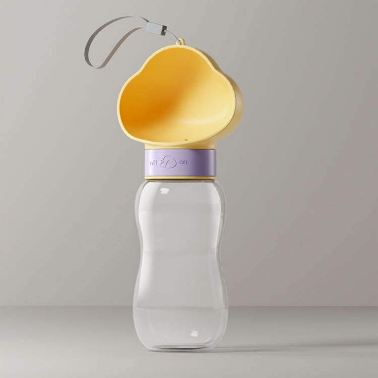 600ml Dog Go Out Water Cup Portable Accompanying Cup Pet Drinking Water Drinker(Cloud Yellow)