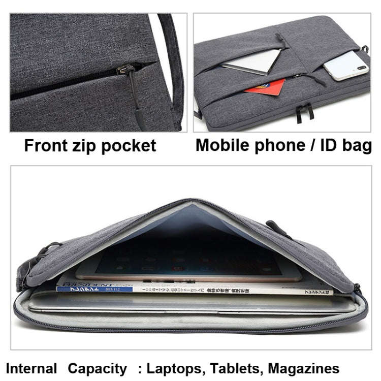Zipper Type Polyester Business Laptop Liner Bag, Size: 13.3 Inch(Light Grey)