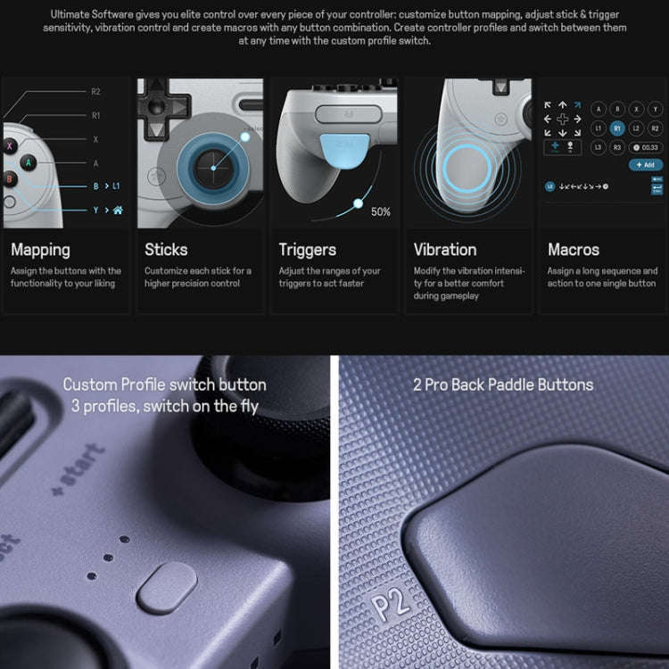8Bitdo Pro 2 Wired Gamepad For Switch(Gray)