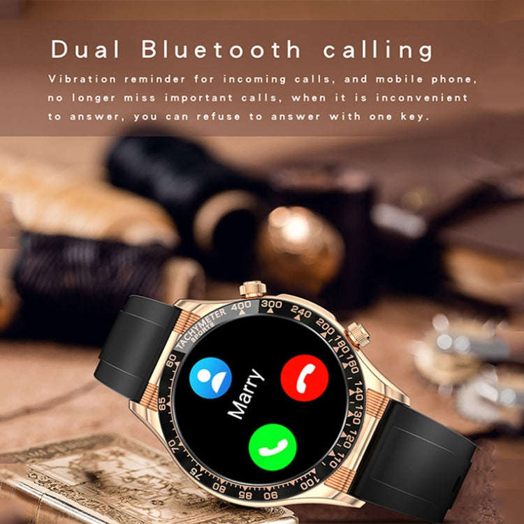 LOANIY E18 Pro Smart Bluetooth Calling Watch with NFC Function, Color: Black Leather
