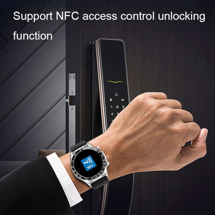 LOANIY E18 Pro Smart Bluetooth Calling Watch with NFC Function, Color: Black Leather