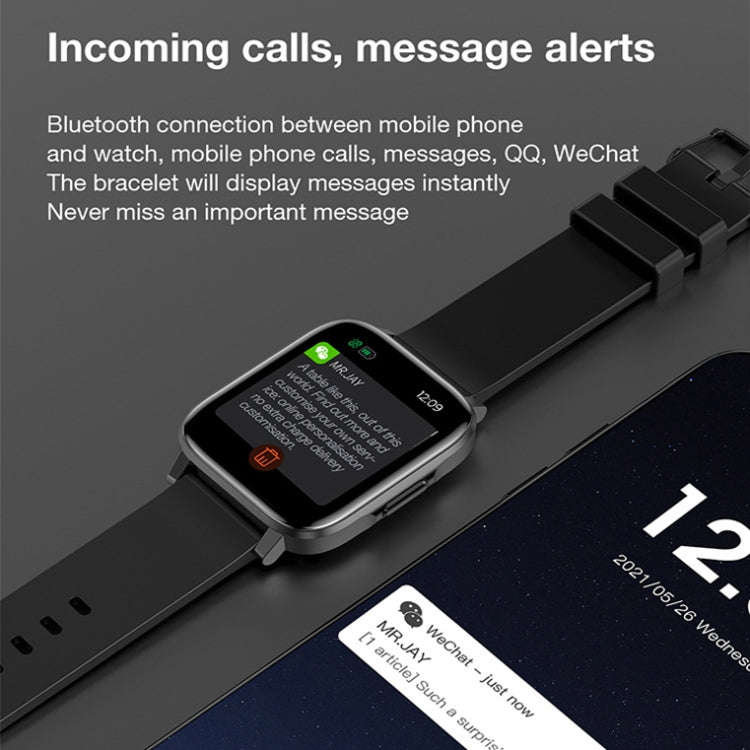 LOANIY F60 1.7 Inch Body Temperature Detection Smart Watch(Black)
