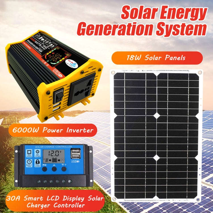 Saga 3 Generations Home Solar Generator Inverter+30A Controller+18W 12V Solar Panel, Specificatio...