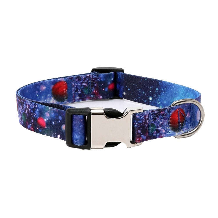 Pet Ethnic Style Polyester Cotton Print Pattern Collar, Size: M: 2.0x32-52cm(Milky Way)