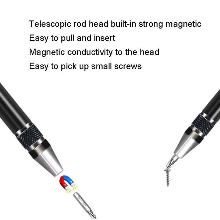 8 In 1 Screwdriver Aluminum Alloy Combination Disassembly Pen Repair Screwdriver(Silver)