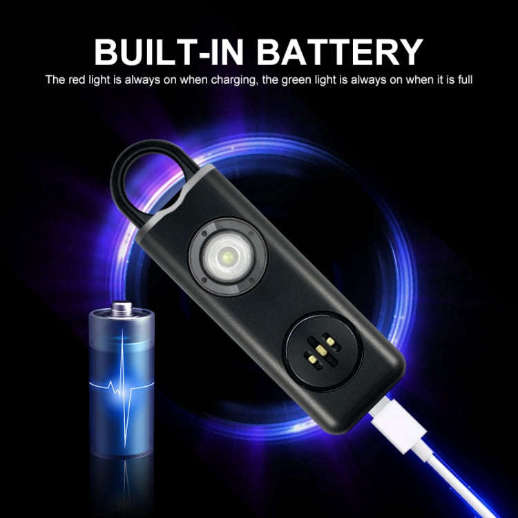 Anti-wolf Alarm Rechargeable Female Student Self-defense Keychain(White)