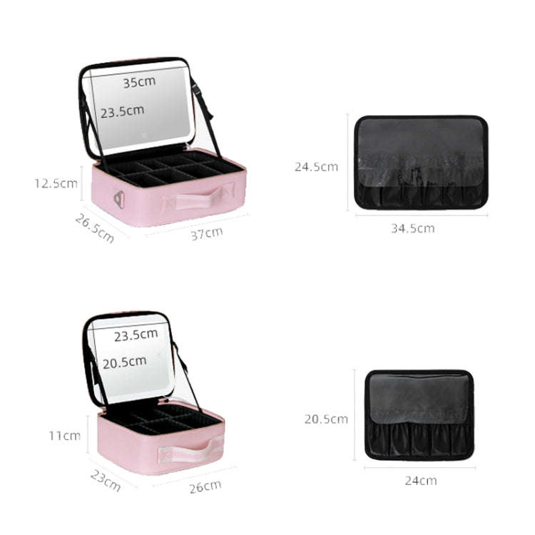 NICELAND TM1060 Large Capacity With Lamp Makeup Bag Portable, Color: Large Black