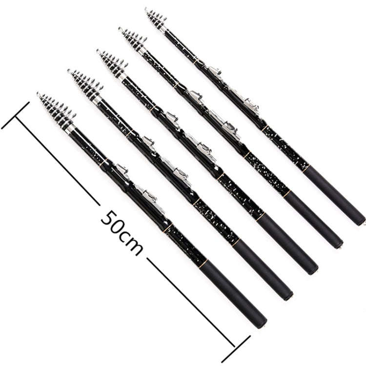 ZHANLANGWANG Carbon Throwing Pole Mini Short Rock Fishing Rod, Length: 3.6m(Black)