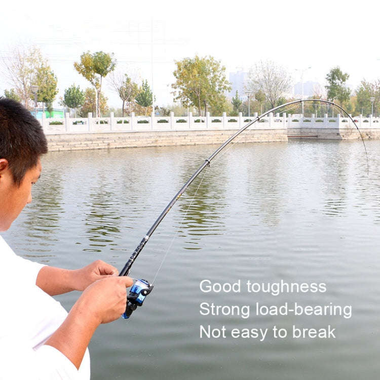 ZHANLANGWANG Carbon Throwing Pole Mini Short Rock Fishing Rod, Length: 3.6m(Black)