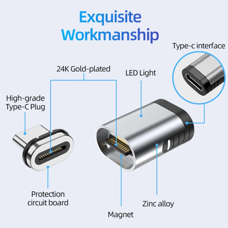 TZ28 PD 100W 24Pin Fast Charge Data and Video Transmission Type-C / USB-C Magnetic Adapter