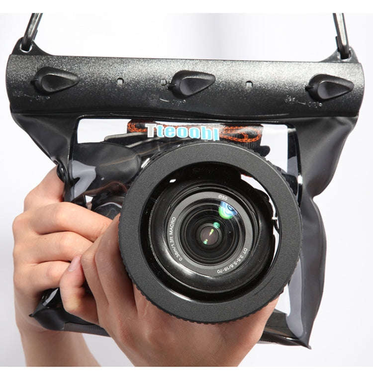 Tteoobl  20m Underwater Diving Camera Housing Case Pouch  Camera Waterproof Dry Bag, Size: L(Black)