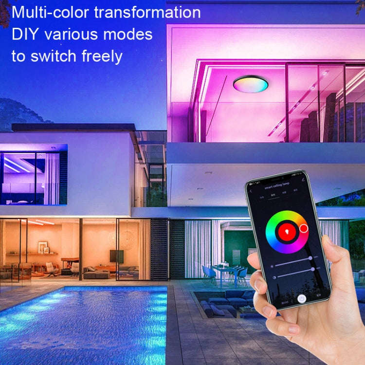 RGBCW Smart Graffiti App Voice Ceiling Light, Voltage: EU Standard 220V-240V(White Frame)