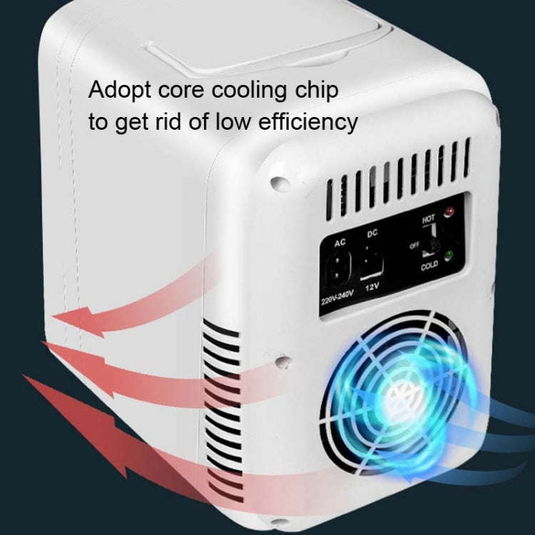 4L  45W Home Car Dual Purpose Refrigerator With Touch Light Makeup Mirror,CN Plug(White)