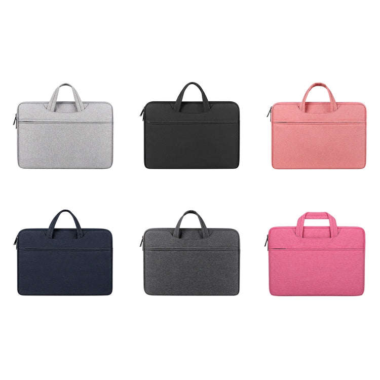 ST01 Large-Capacity Waterproof Shock-Absorbing Laptop Handbag, Size: 15.6 inches(Navy Blue)