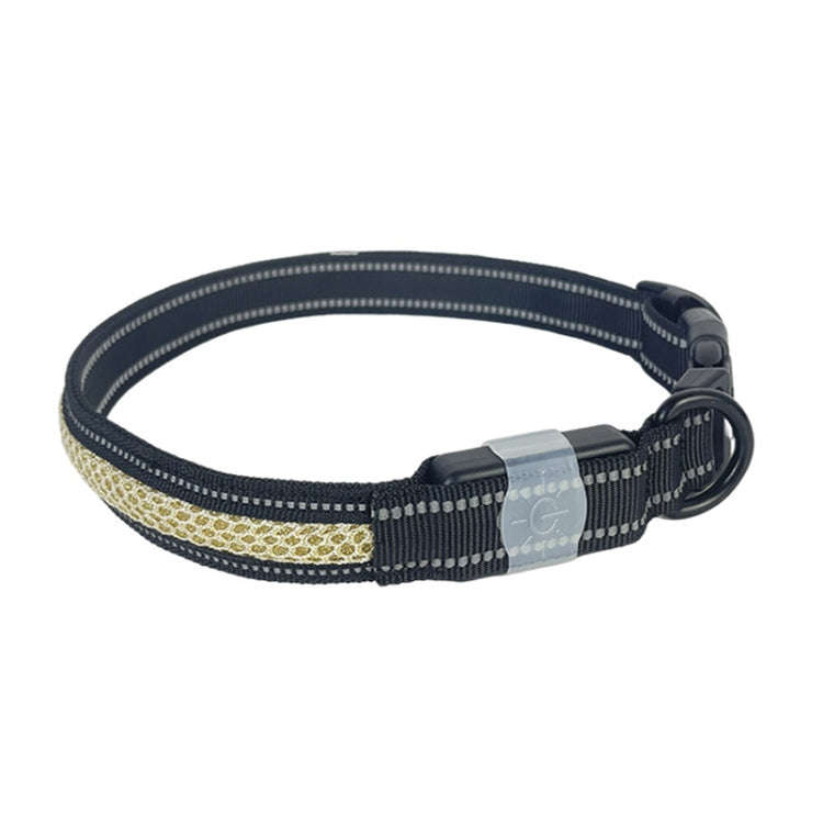 LED Rechargeable Wear-resistant and Waterproof Pet Lighting Collar, Size: XS(Black)