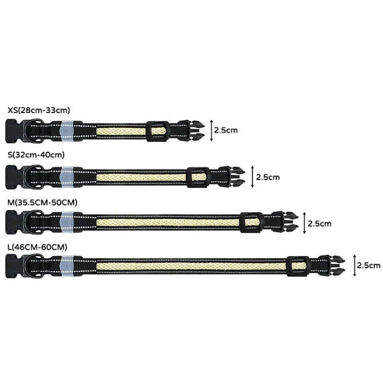 LED Rechargeable Wear-resistant and Waterproof Pet Lighting Collar, Size: XS(Black)