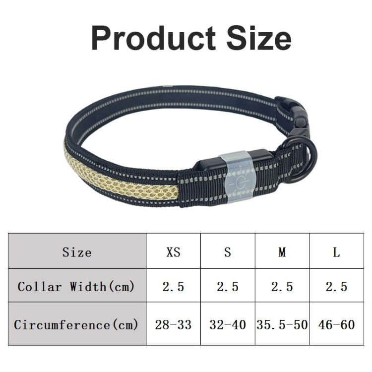 LED Rechargeable Wear-resistant and Waterproof Pet Lighting Collar, Size: S(Black)