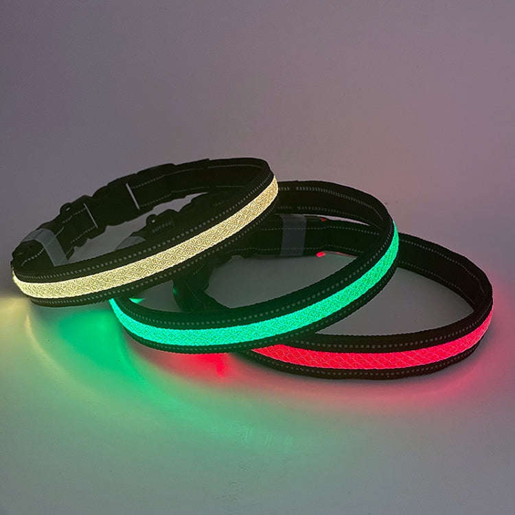 LED Rechargeable Wear-resistant and Waterproof Pet Lighting Collar, Size: M(Black)