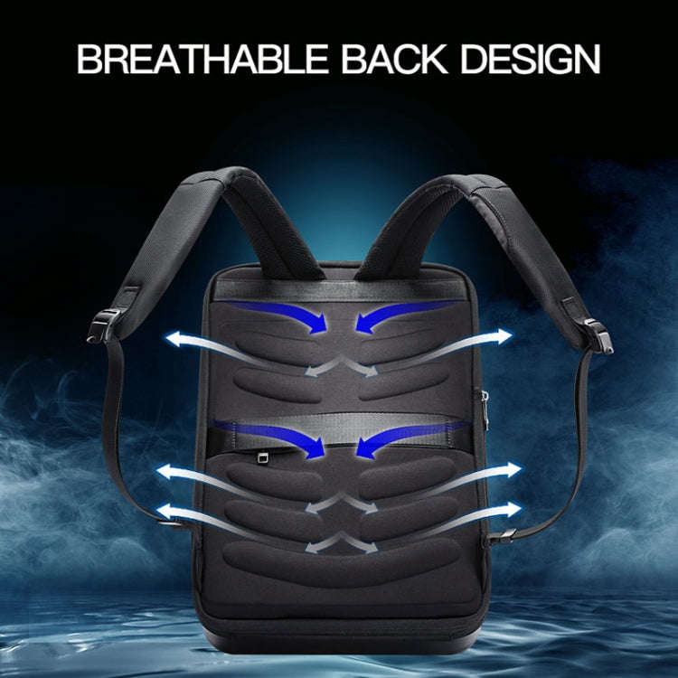 Bopai 61-93318A Hard Shell Waterproof Expandable Backpack with USB Charging Hole, Spec: Password ...