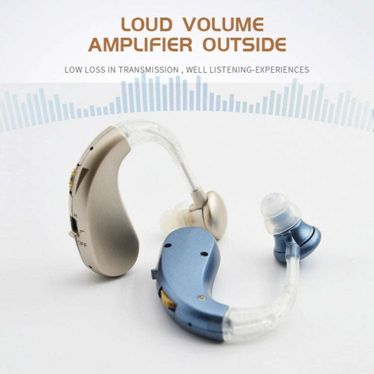 Hearing Aid Audiphones Sound Amplifier US Plug(Golden)