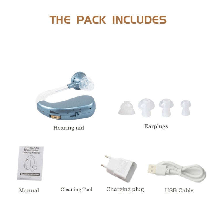 Hearing Aid Audiphones Sound Amplifier US Plug(Golden)
