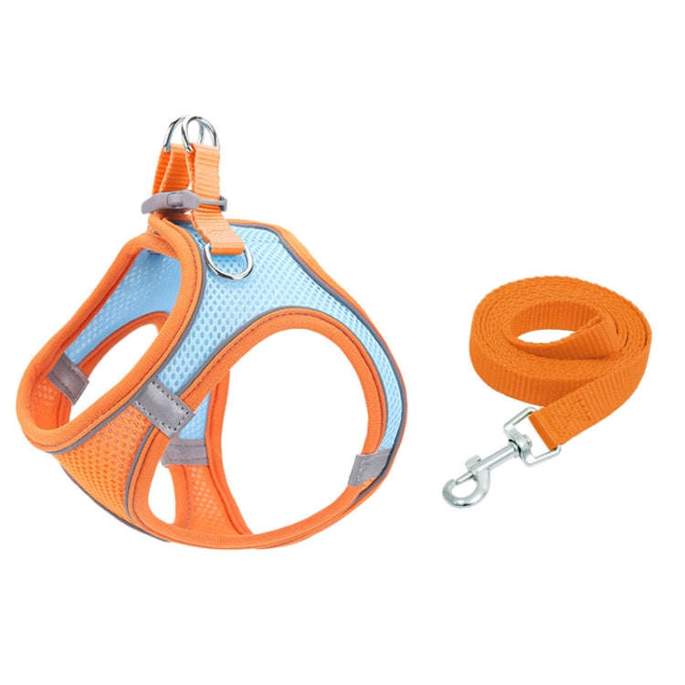 TM050 Pet Chest Strap Vest Type Breathable Reflective Traction Rope S(Blue Orange)