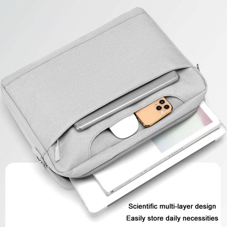 Airbag Thickened Laptop Portable Messenger Bag, Size: 14.1 inches(Light Gray)