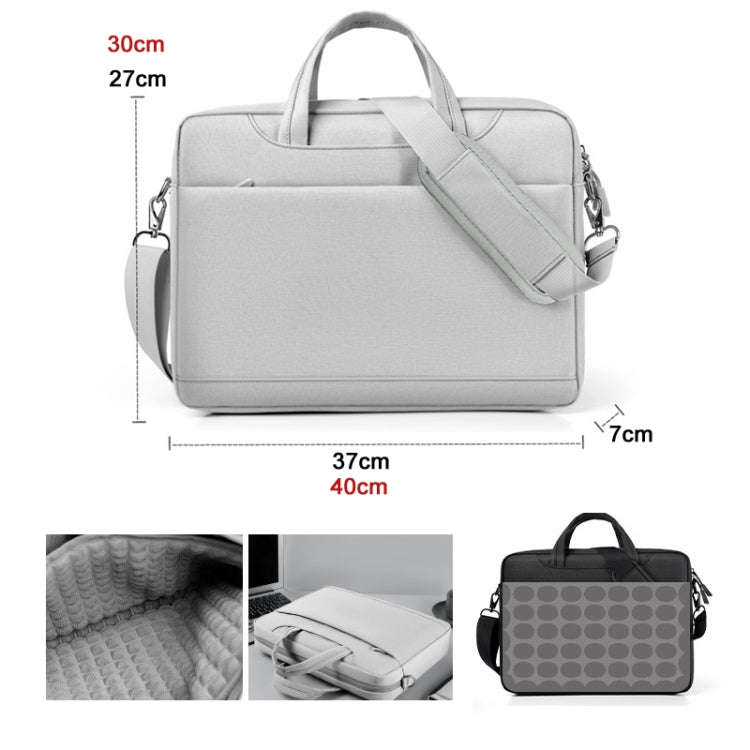 Airbag Thickened Laptop Portable Messenger Bag, Size: 15.6-16.1 inches(Light Gray)