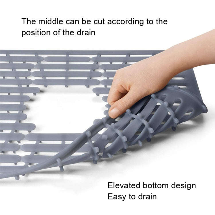 Multi-Functional Silicone Sink Pad Non-Slip Thermal Insulation Drain Pad, Color: Gray