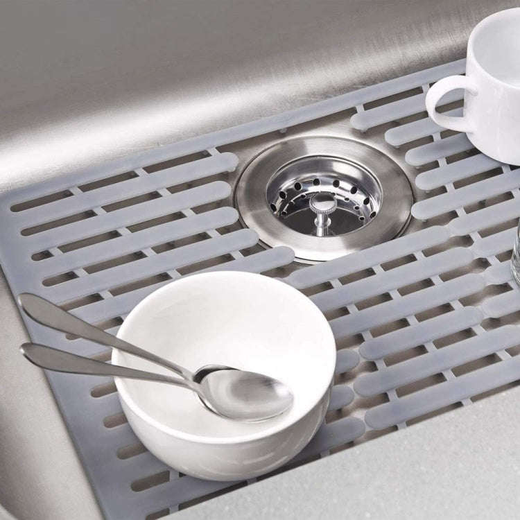 Multi-Functional Silicone Sink Pad Non-Slip Thermal Insulation Drain Pad, Color: Gray
