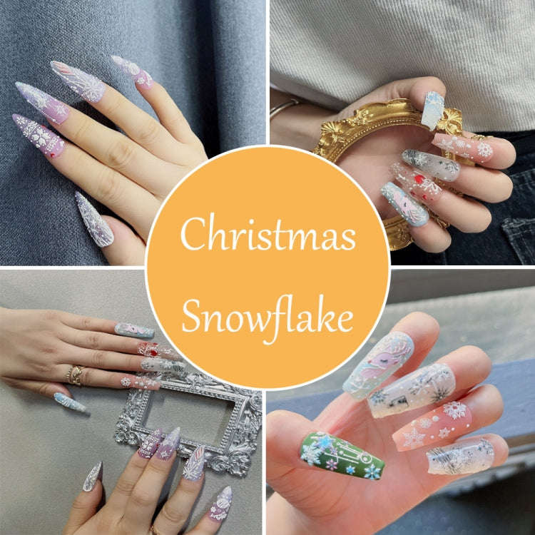3 PCS 5D Embossed Nail Stickers Christmas Snowflake Elk Nail Stickers(5D-K124)