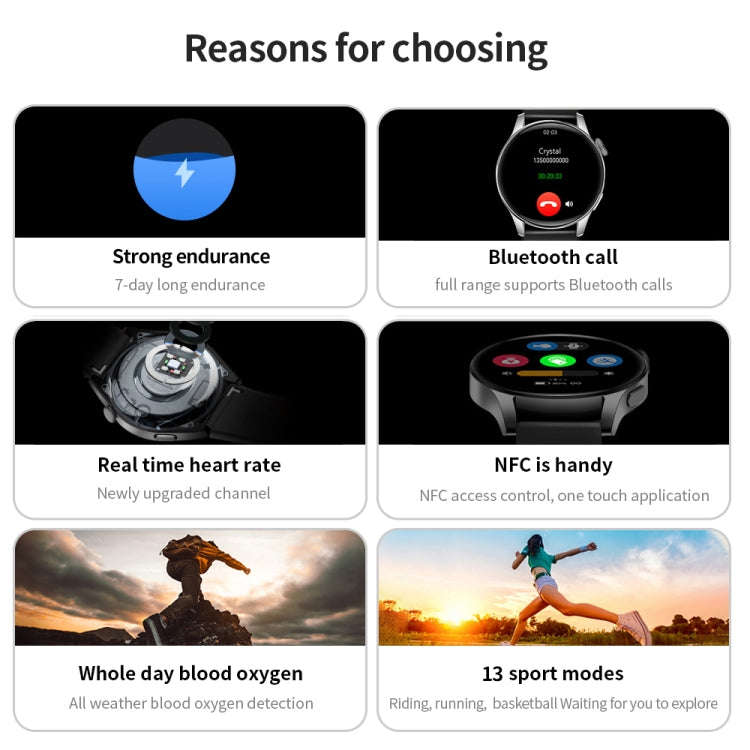 UM93Pro 1.28 Inch Heart Rate/Blood Oxygen Monitoring Bluetooth Calling Watch With NFC Function(Si...