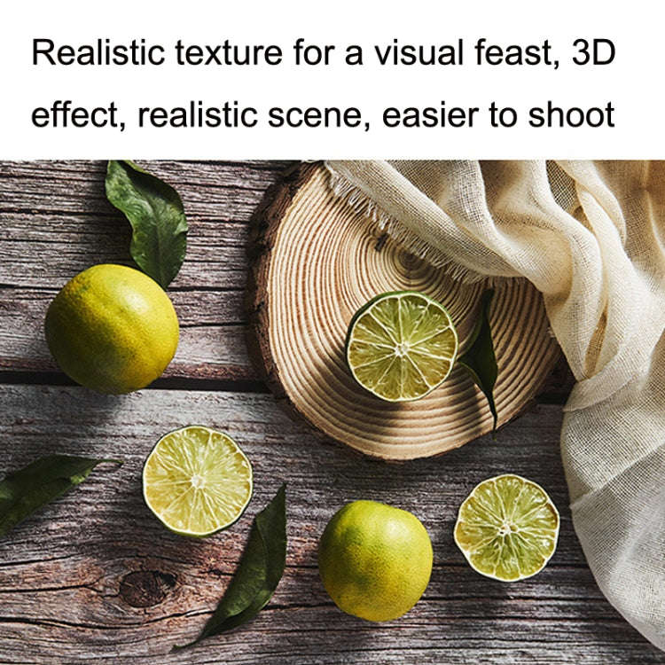 3D Double-Sided Matte Photography Background Paper(White Flower Blue White Wood Grain)
